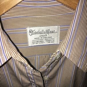 Blue and Beige stried cotton Women’s shirt